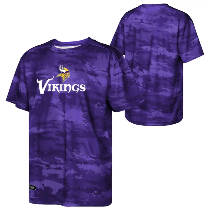T-shirt de sport pour enfant Minnesota Vikings NFL en sublimation violet