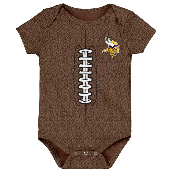 Grenouillère de football pour nouveau-né NFL des Minnesota Vikings, marron