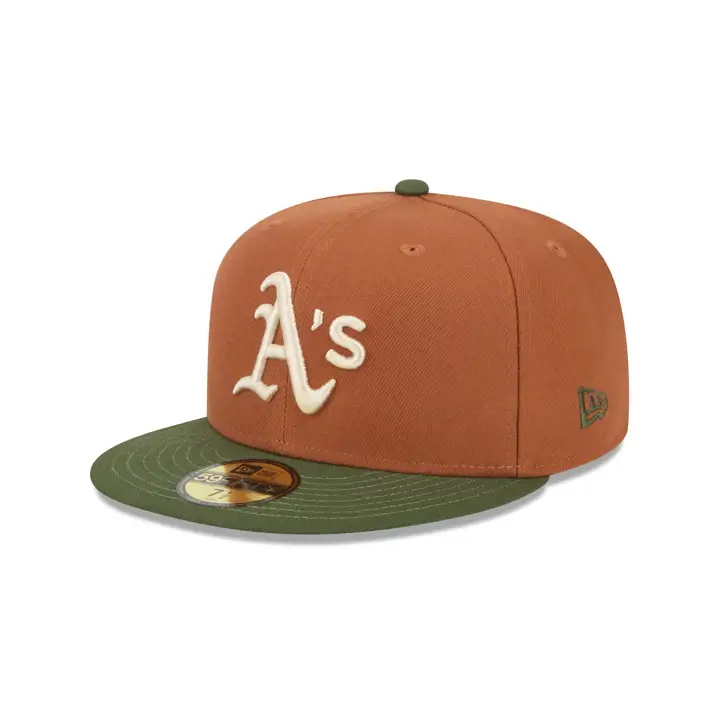 Casquette 59FIFTY MLB RUSTED RIFLE des Oakland Athletics – Orange/Vert/Gris