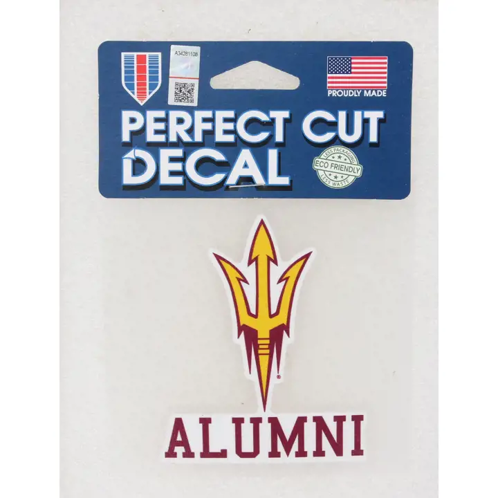 Arizona State Sun Devils Décoration adhésive prédécoupée 4x4 – Anciens élèves Ast
