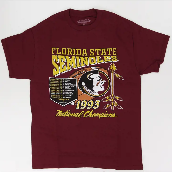 T-shirt lourd Florida State Seminoles NCAA R84 93 Stats Mar