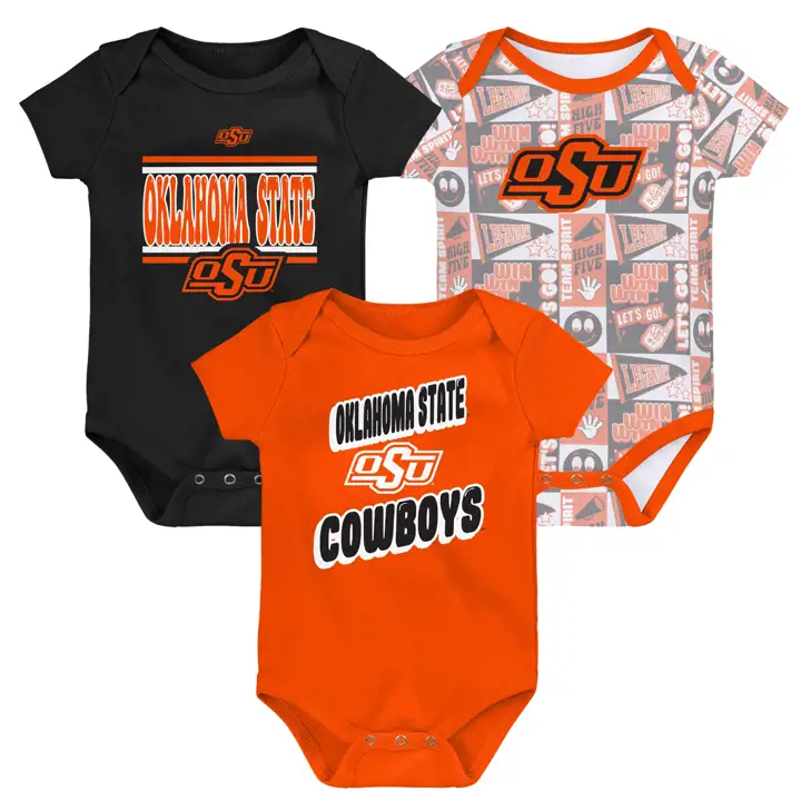 Ensemble 3 pièces NCAA Oklahoma State Cowboys pour nouveau-né, 24 mois, noir