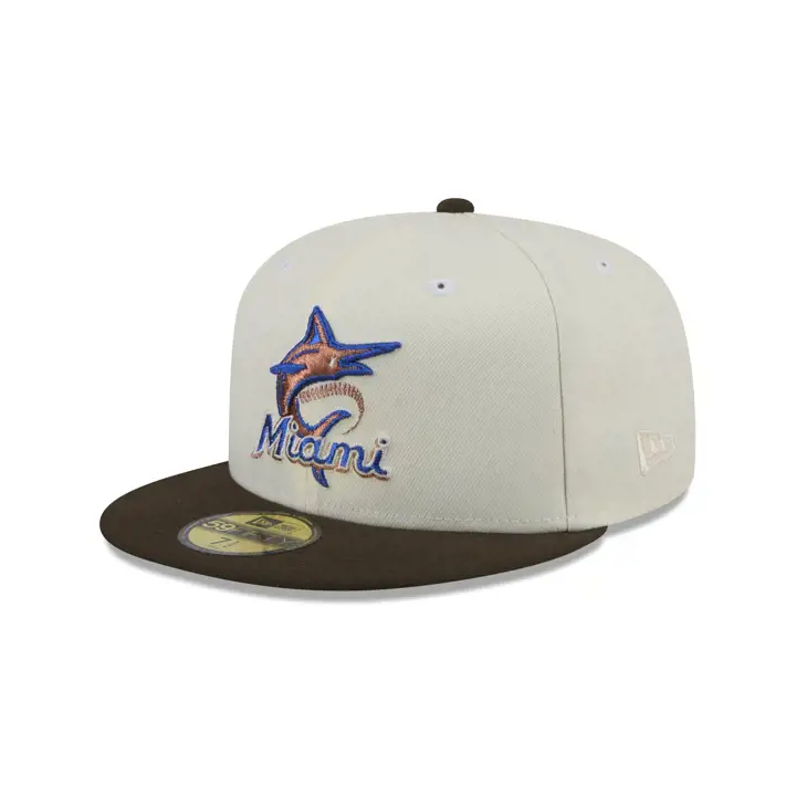 Miami Marlins MLB CHROME WALNUT 59FIFTY DKGRY/WLNT/GRY