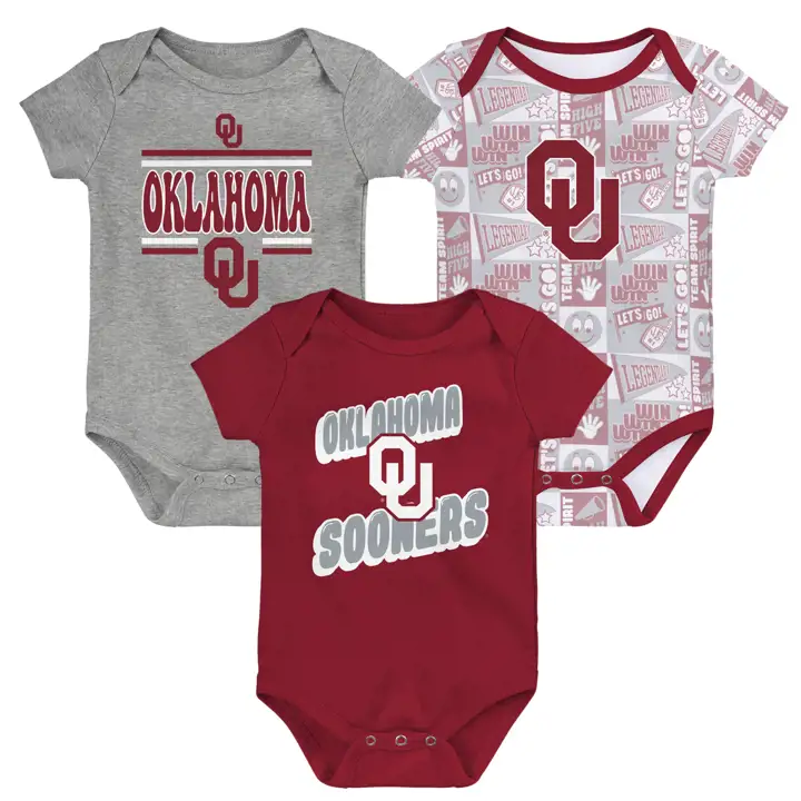 Ensemble 3 pièces NCAA Oklahoma Sooners Nouveau-né 24 CRIM