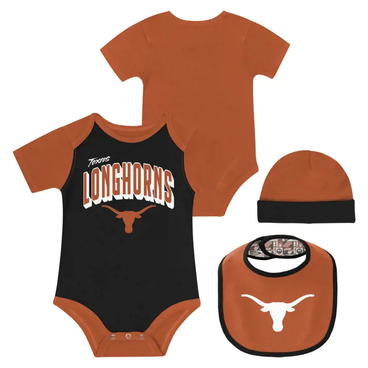 Ensemble bavoir et chaussons Texas Longhorns NCAA Dynamic Duo Advantage