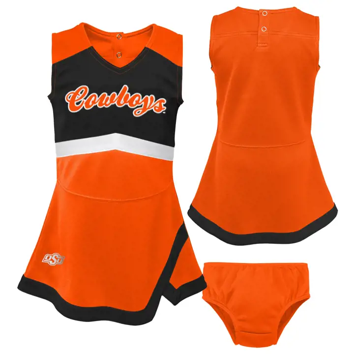Robe de pom-pom girl Oklahoma State Cowboys NCAA pour bébés filles