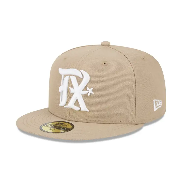 "Texas Rangers \"TX\" MLB Re-Dub Camel 59FIFTY CAMEL/CAMEL/KGRN"