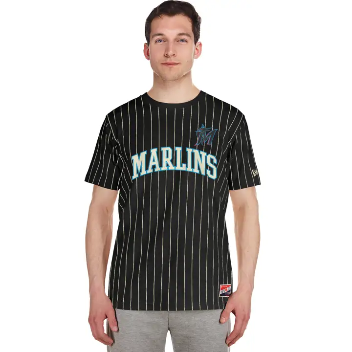 Miami Marlins MLB NE Pinstriped Arched Top NOIR/IVO