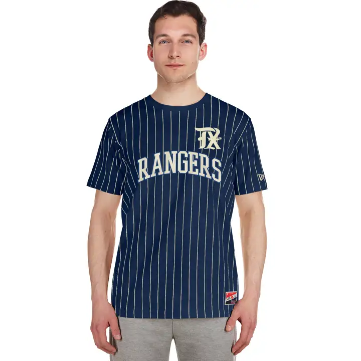 Texas Rangers MLB NE Rayé Coupe Arqué HAUT MARINE/IVO