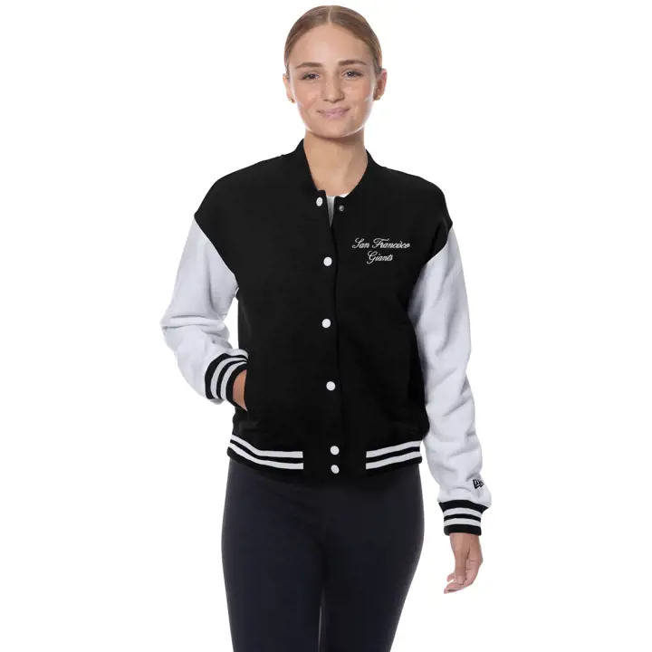 Veste universitaire MLB New Era Snap pour femme des Giants de San Francisco