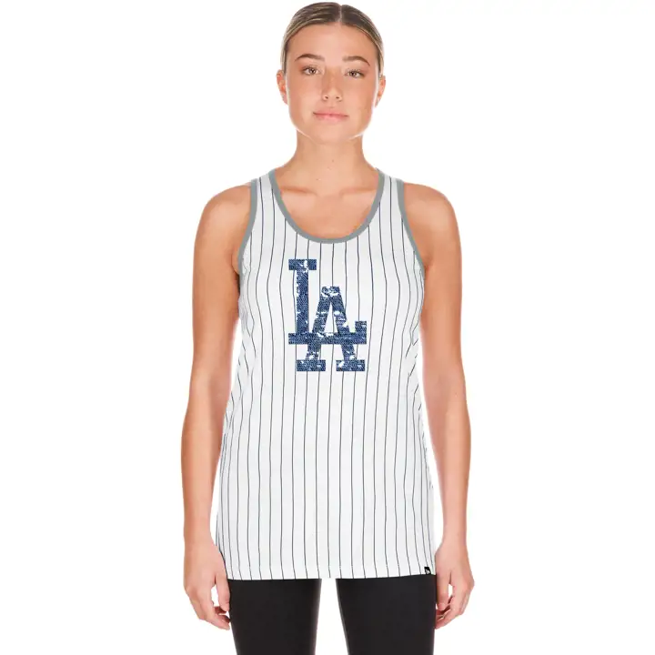 Débardeur pour femme MLB New Era Game Day Stripe Dodgers GRY