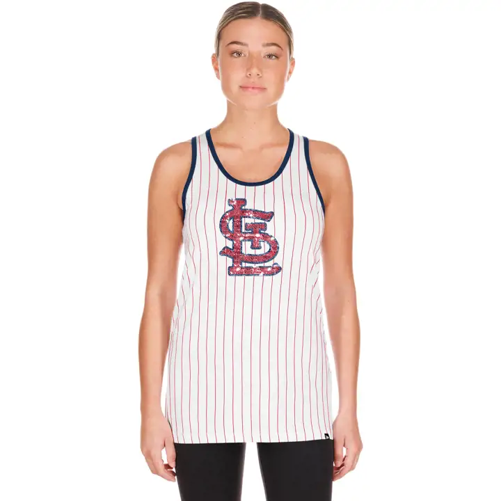 Débardeur rayé pour femme St. Louis Cardinals MLB New Era Game Day