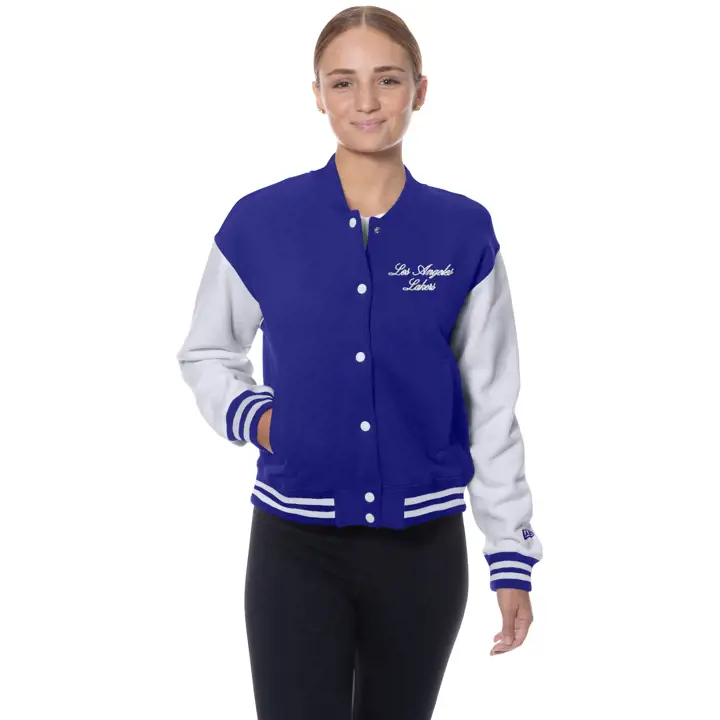 Los Angeles Lakers Veste universitaire New Era Snap pour femme NBA