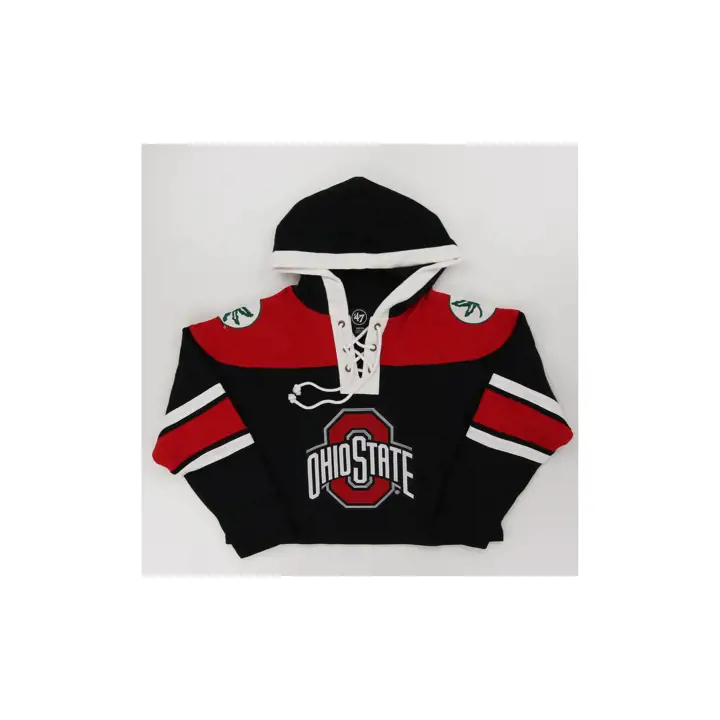 OHIO STATE BUCKEYES NCAA 47 CROPPED SUPERIOR LACER HOOD BLK