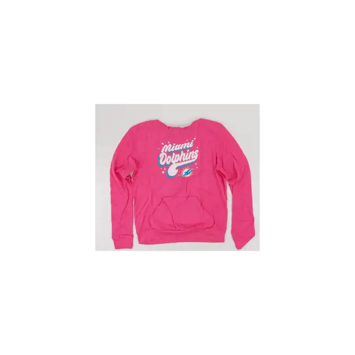 Sweat à capuche Script Wordmark rose pour jeunes filles des Miami Dolphins de la NFL