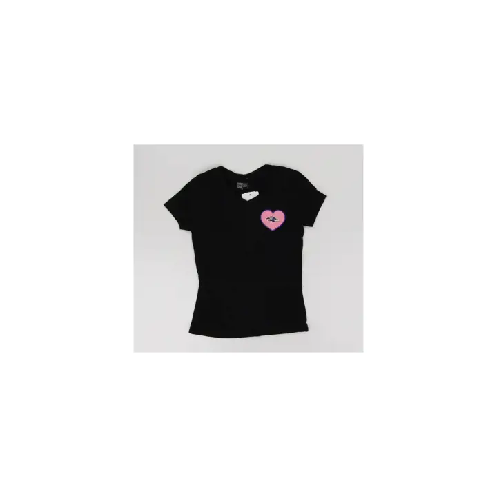 T-shirt noir enfant fille NFL Ravens de Baltimore à logo cœur