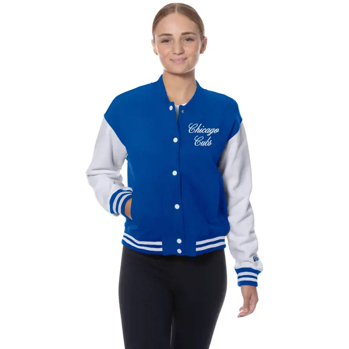 Chicago Cubs Veste universitaire New Era Snap MLB Femme Bleue