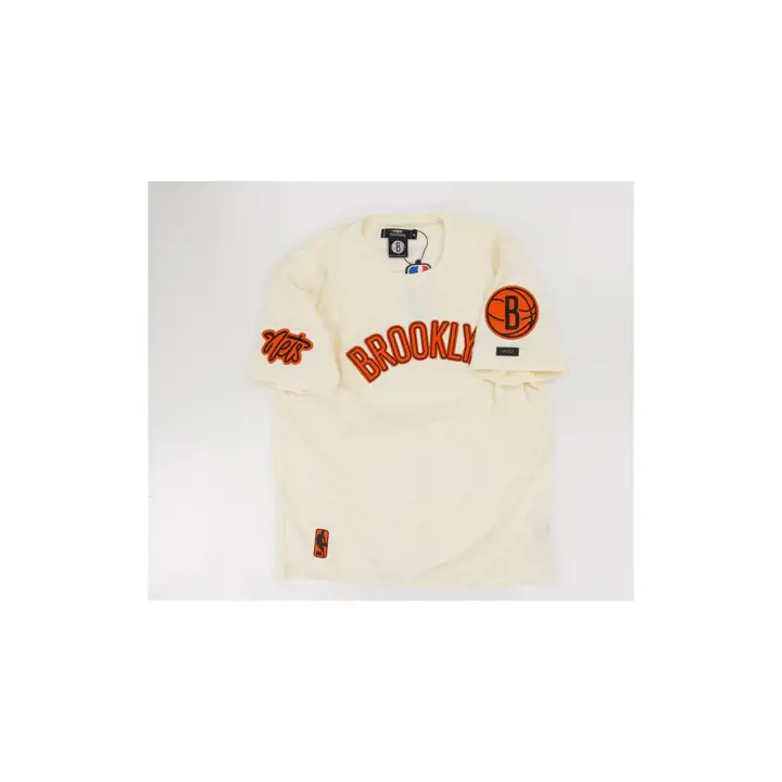 T-shirt "Full-Court Press" NBA des Brooklyn Nets Ivoire/Orange