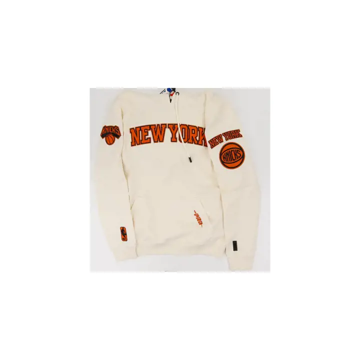 New York Knicks NBA Sweat à Capuche Full-Court Press Ivoire/ Orange