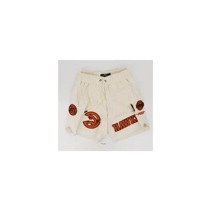 Atlanta Hawks NBA Short en molleton avec logo "Full-Court Press" ivoire/orange