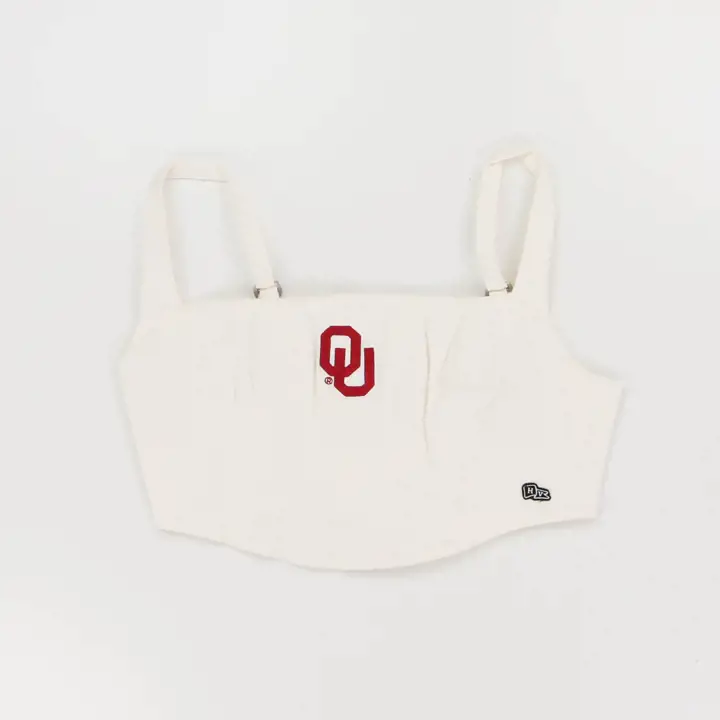 Oklahoma Sooners NCAA Corset en jean Hype & Vice blanc femme