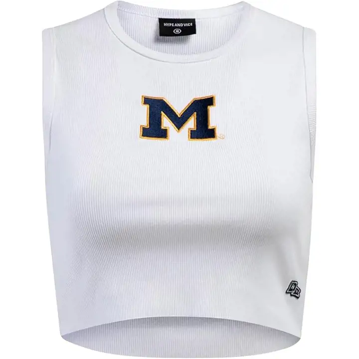 Débardeur court Michigan Wolverines NCAA pour femme Hype & Vice Wh