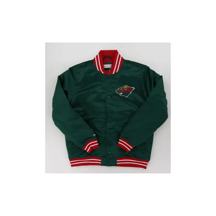 Veste en satin lourd M&N Minnesota Wild LNH VERT