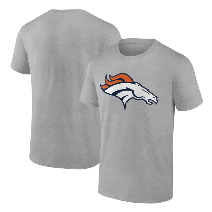 T-shirt homme NFL des Denver Broncos en coton Nike avec logo principal GRIS