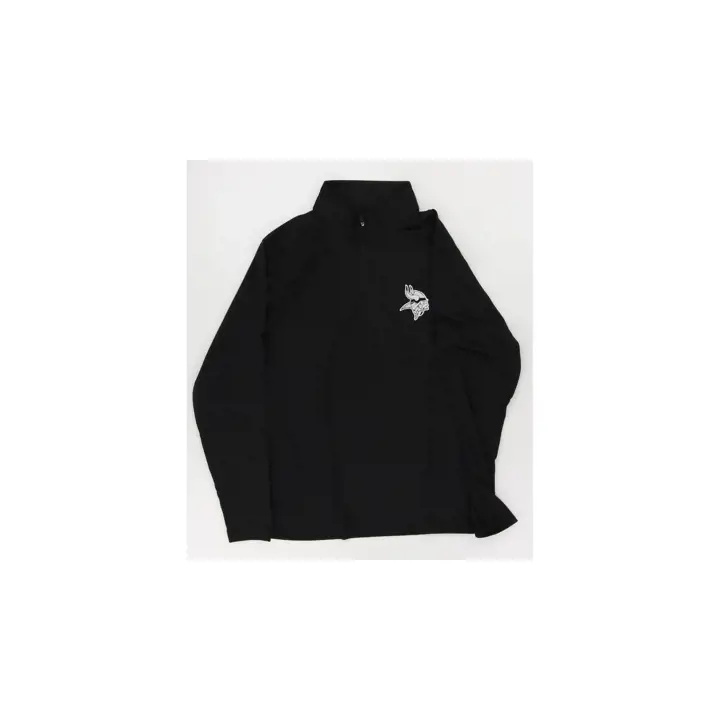 Minnesota Vikings Hommage 1/4 Zip Blk Logo Actuel Métallisé