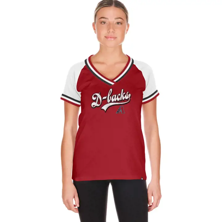 T-shirt Femme Diamondbacks MLB NE Gameday Pailleté ROUGE/BLC