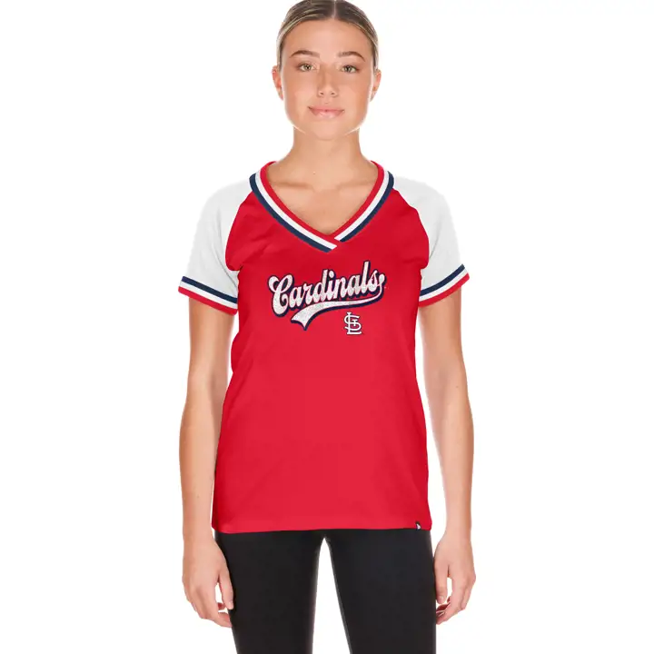 T-shirt Gameday Glitter pour femme NE MLB St. Louis Cardinals ROUGE/B