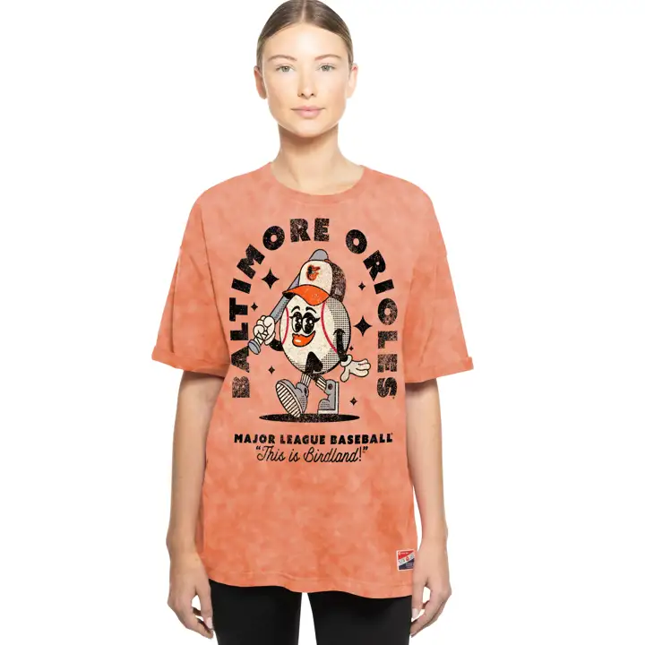 T-shirt pour femme Little Miss Baltimore Orioles MLB, délavage enzymatique OU