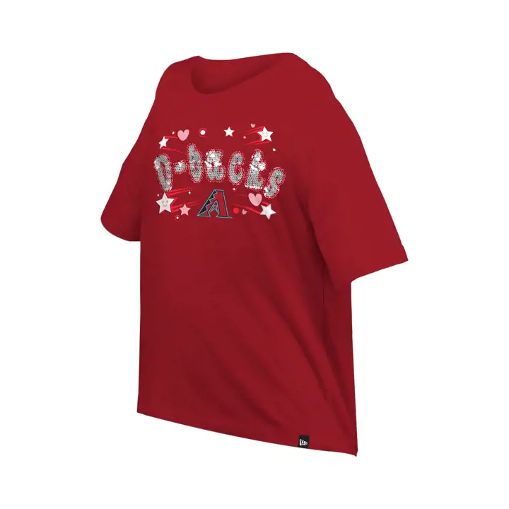 T-shirt court à manches courtes et sequins réversibles Arizona Diamondbacks pour fille - Rouge