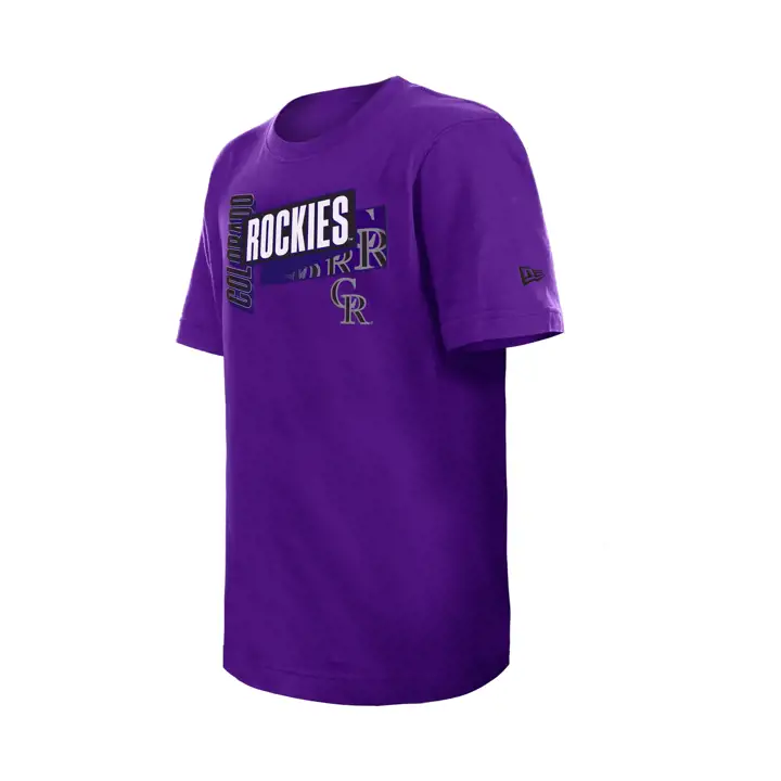 Colorado Rockies MLB Youth NE T-shirt graphique athlétique manches courtes PUR