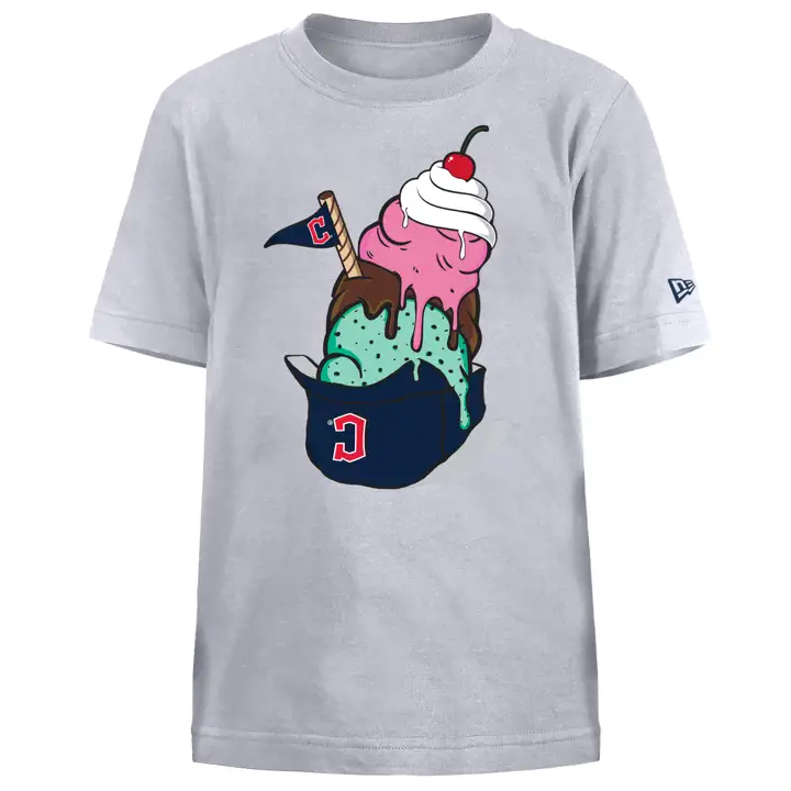 T-shirt MLB Cleveland Guardians pour jeune, crème glacée NE, manches courtes, BLC