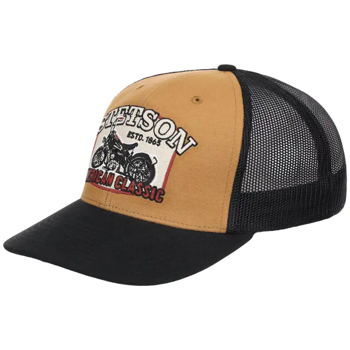 Stetson Motorcycle Patch Trucker Tan/ blk