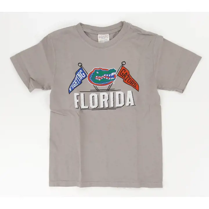 T-shirt lavé doux à fanion NCAA Florida Gators pour jeunes GRY