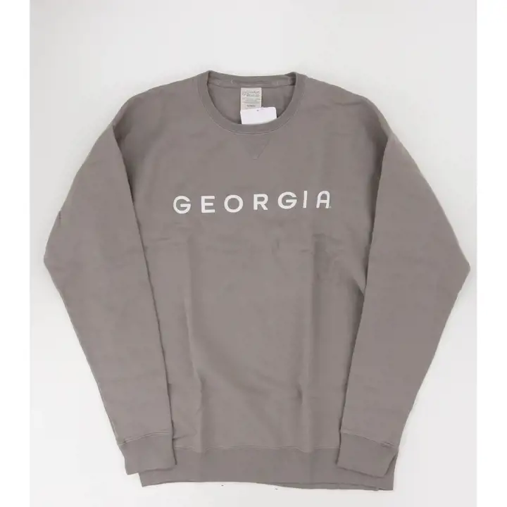 Sweat-shirt Georgia Bulldogs NCAA Comfort Wash Suede Puff GRIS