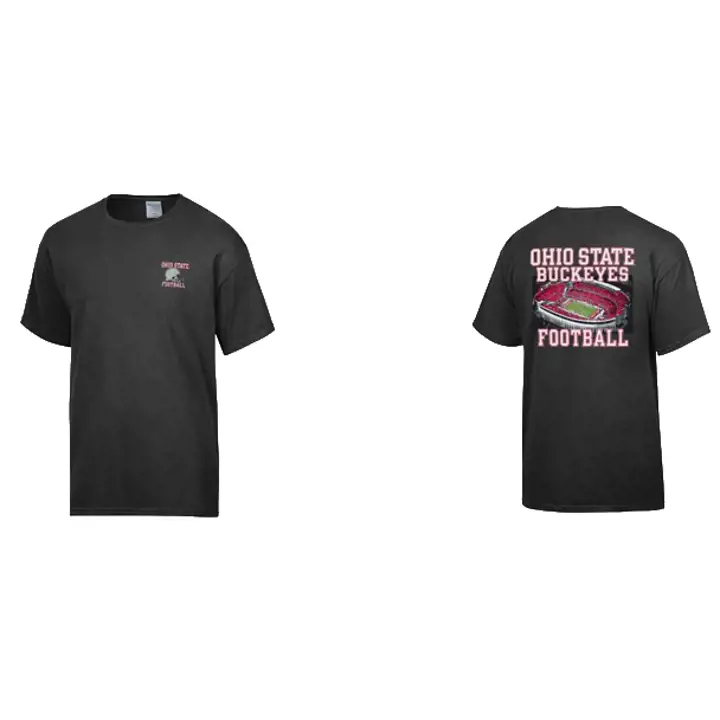 T-shirt de football NCAA Comfort Wash Ohio State Buckeyes Noir