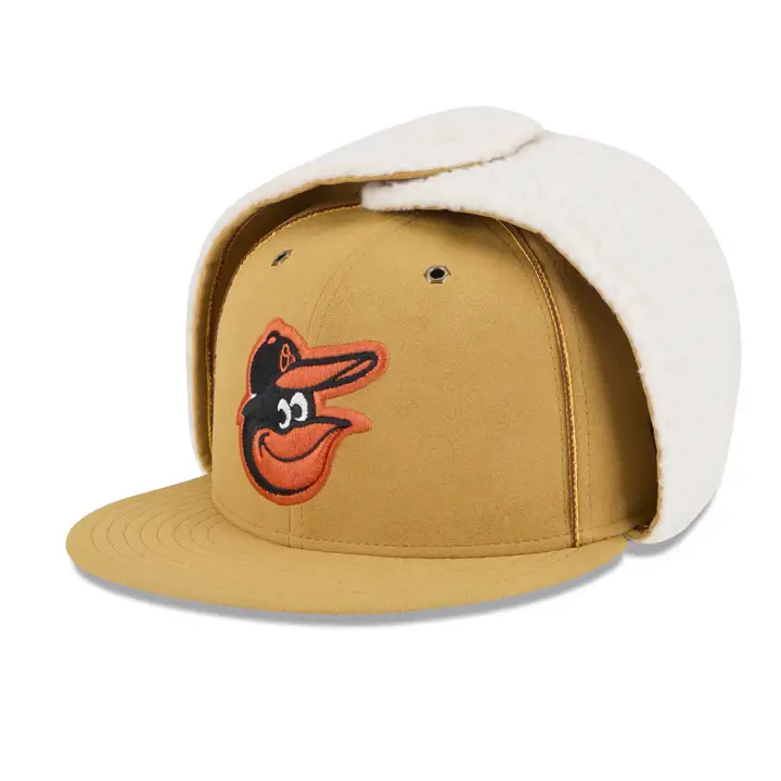 CASQUETTE 59FIFTY MLB BALTIMORE ORIOLES AVEC OREILLES DE CHIEN BLANC/BLANC/VERT KELLY