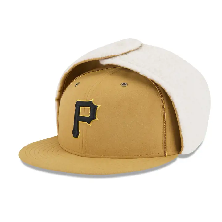 CASQUETTE AJUSTÉE 59FIFTY MLB PITTSBURGH PIRATES AVEC OREILLE DE CHIEN Blc/Blc/Vfon