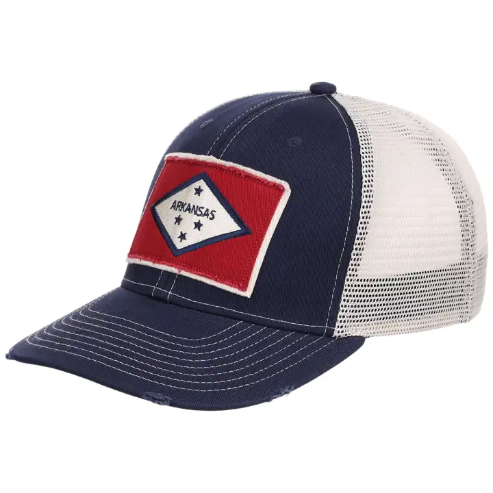 Casquette de routier déchirée et usée Arkansas marine/IVO