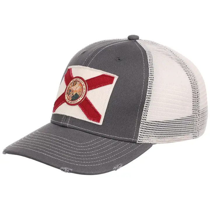 Florida Torn & Tattered Trucker Charbon/IVO