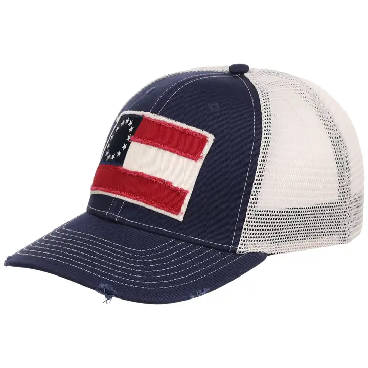 Casquette de routier Georgia déchirée et usée marine/IVO