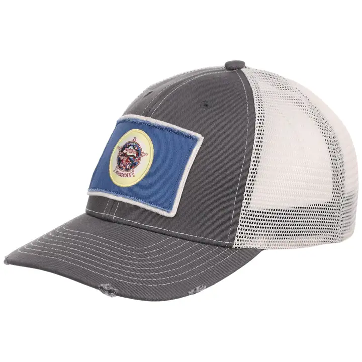 Casquette de camionneur Minnesota déchirée et usée anthracite/ivoire