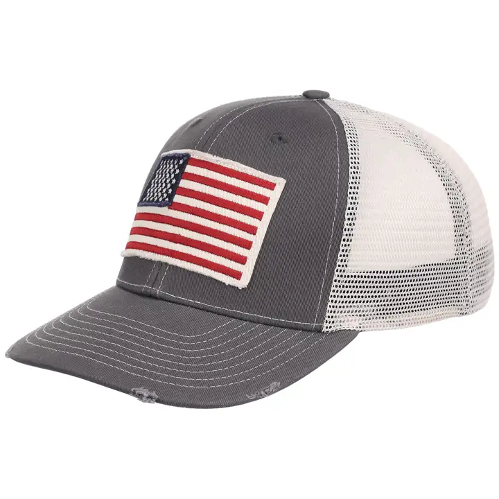 USA Trucker déchiré et usé anthracite/IVO