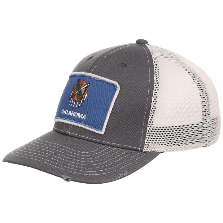 Casquette Trucker Effet Usé Oklahoma Charcoal/IVO