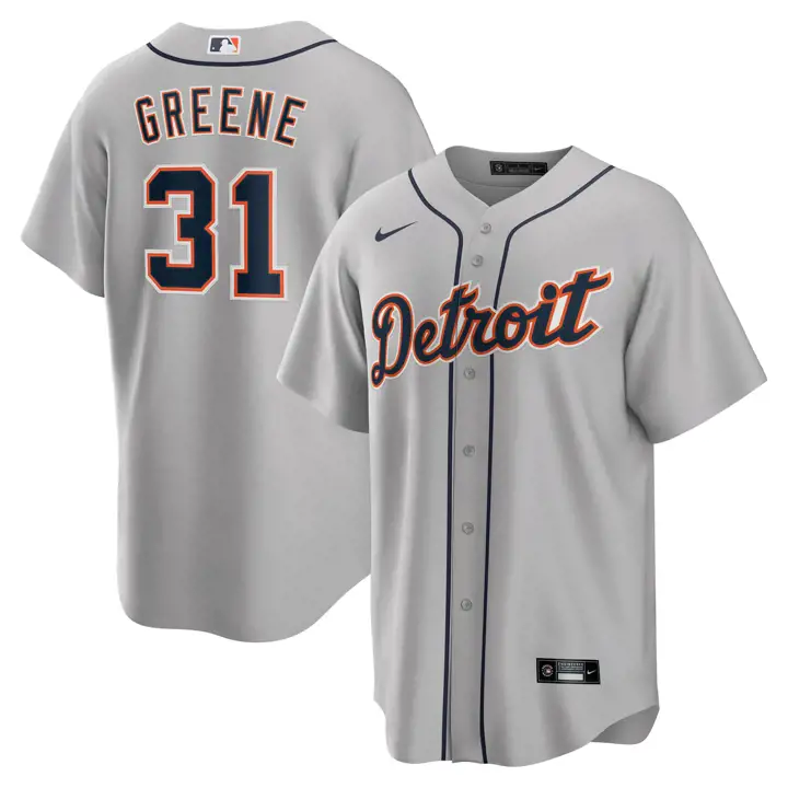 Maillot officiel de joueur réplique MLB des Detroit Tigers Riley Gree