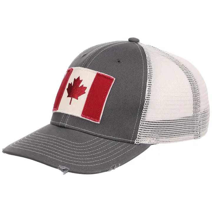 Casquette Trucker Canada déchirée et usée anthracite/IVO