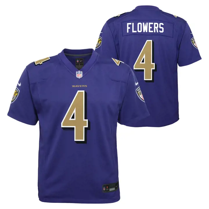 Maillot de match alternatif NFL Baltimore Ravens pour jeune ZAY FLOWERS Pur